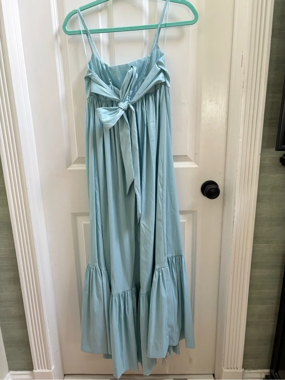 Abercrombie & Fitch Light Blue Tiered Spaghetti-Strap Maxi Dress